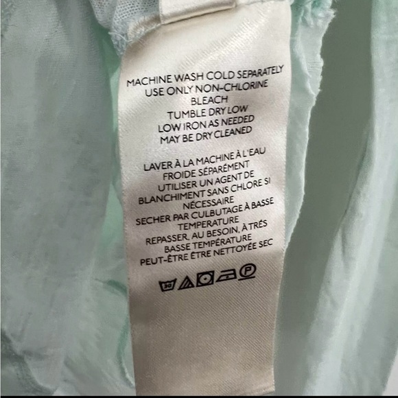 Free People We the Free Caroline Smocked Long-Sleeve Top, Iced Aqua, Medium NWT - Picture 8 of 9